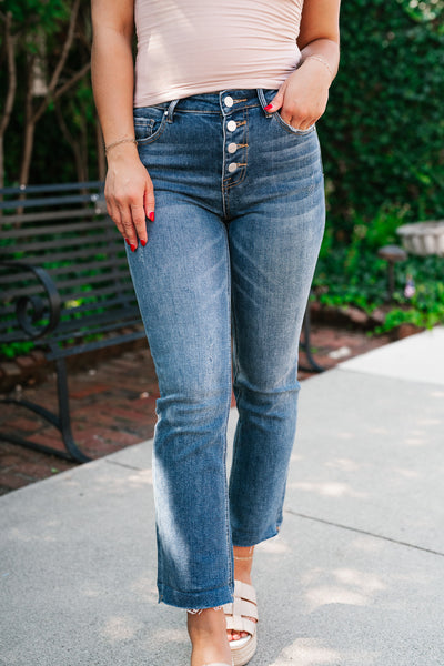 Risen Ann High Rise Crop Straight Jeans