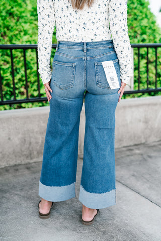 Risen Rivera High Rise Crop Wide Cuff Jean