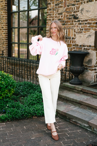 What A Friend We Have Oversized Crewneck - Bubblegum