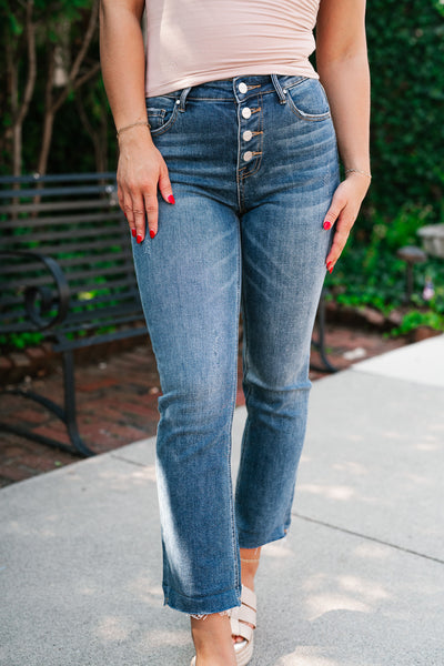 Risen Ann High Rise Crop Straight Jeans