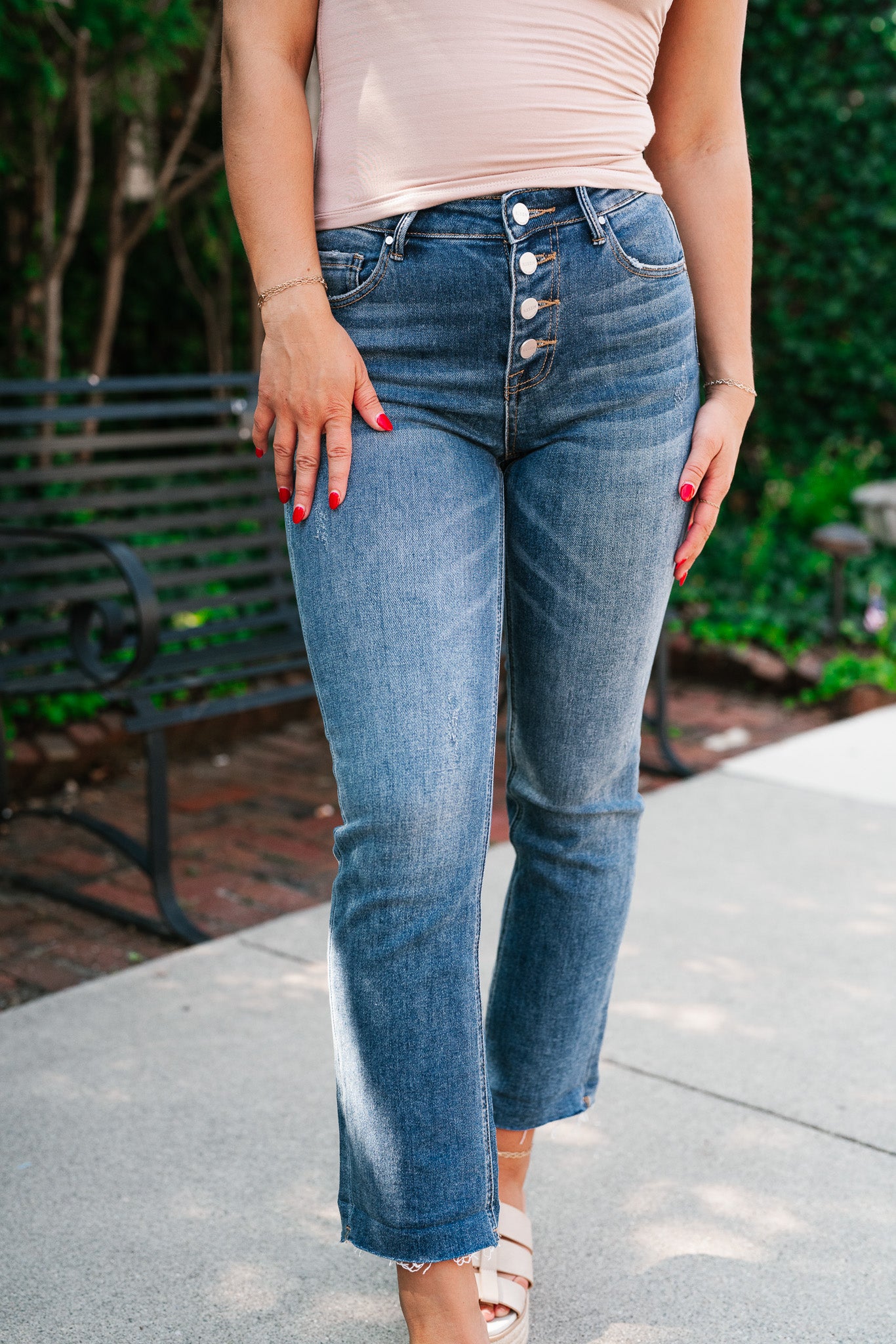 Risen Ann High Rise Crop Straight Jeans