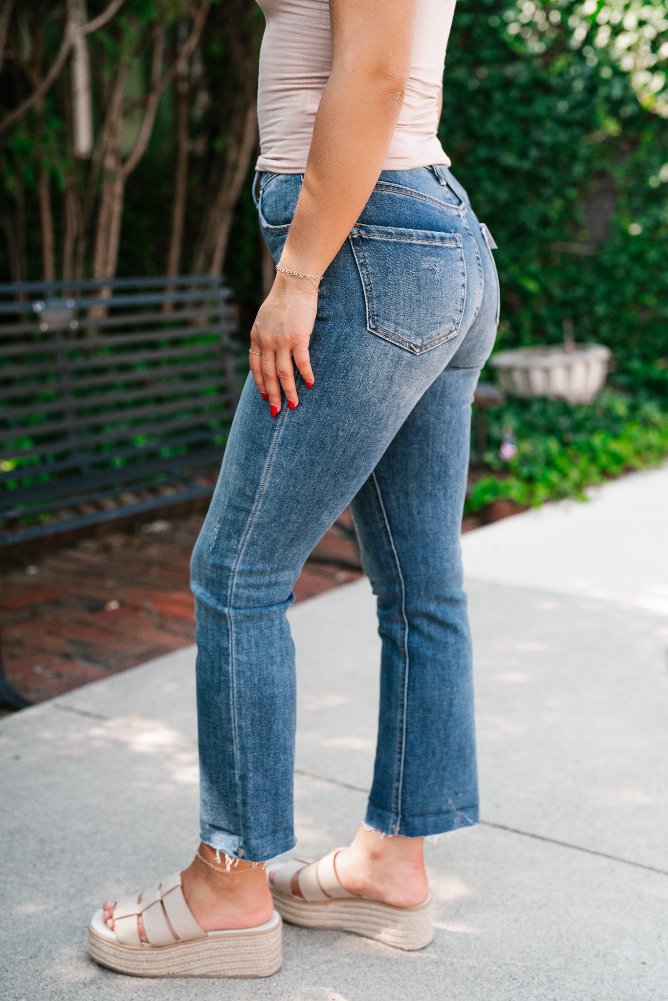 Risen Ann High Rise Crop Straight Jeans