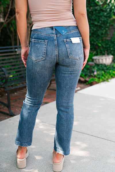 Risen Ann High Rise Crop Straight Jeans