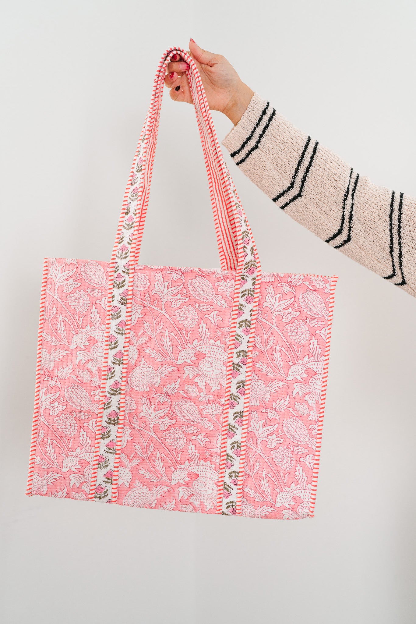 Valentina Patchwork Tote Bag - Pink