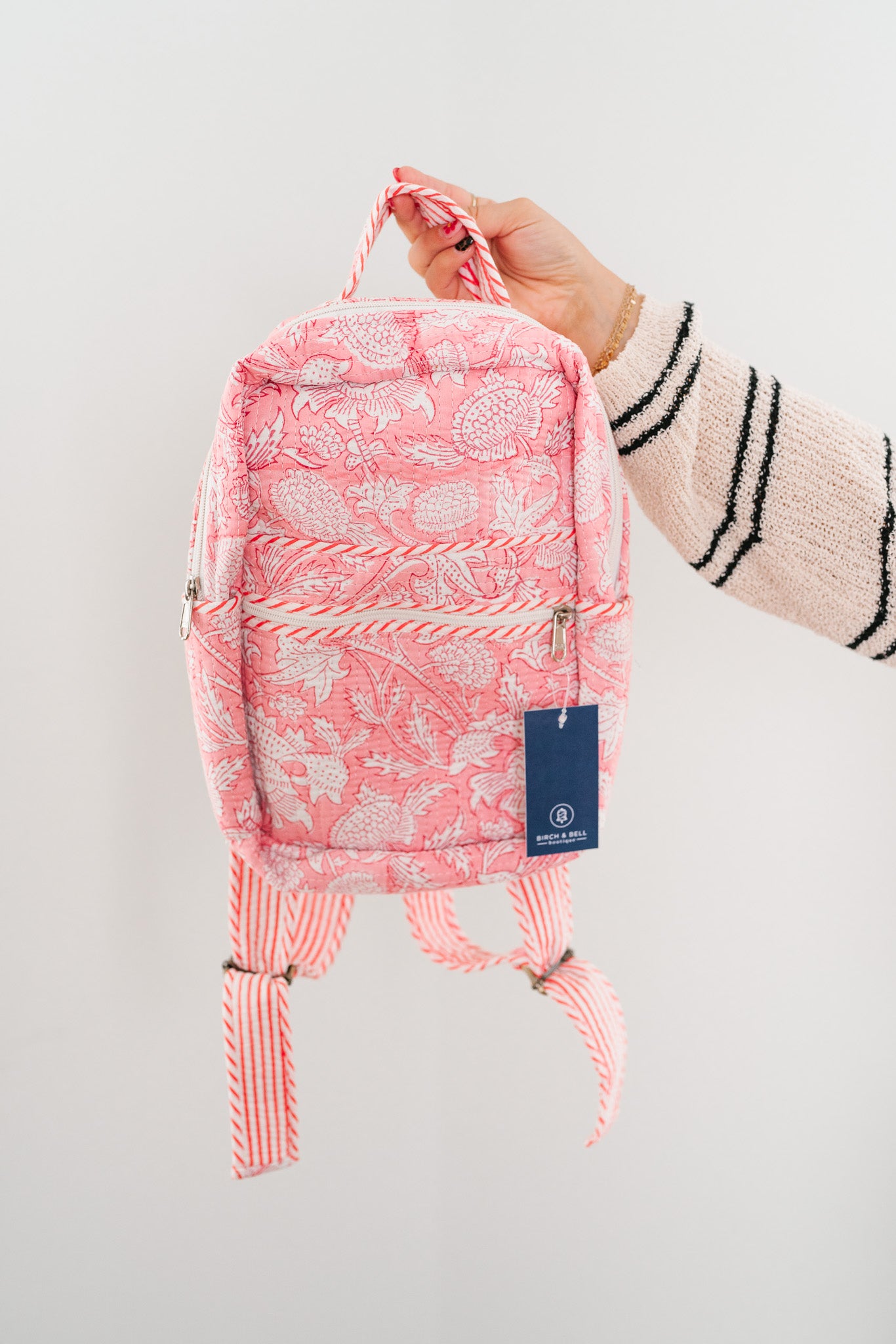 Lela Patchwork Mini Book Bag - Pink