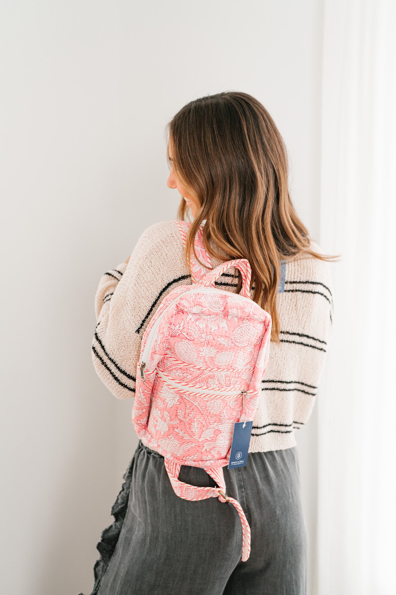 Lela Patchwork Mini Book Bag - Pink