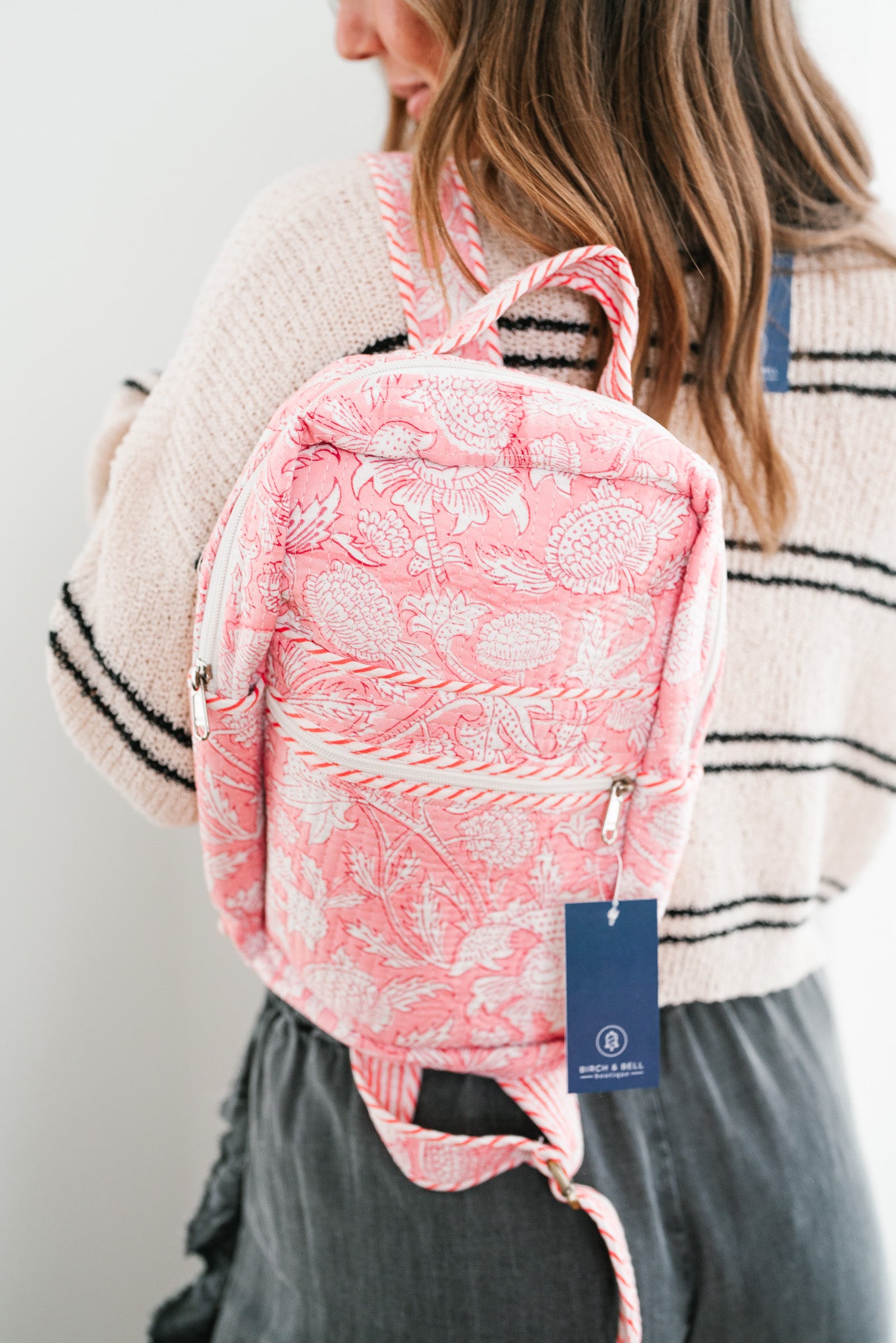 Lela Patchwork Mini Book Bag - Pink