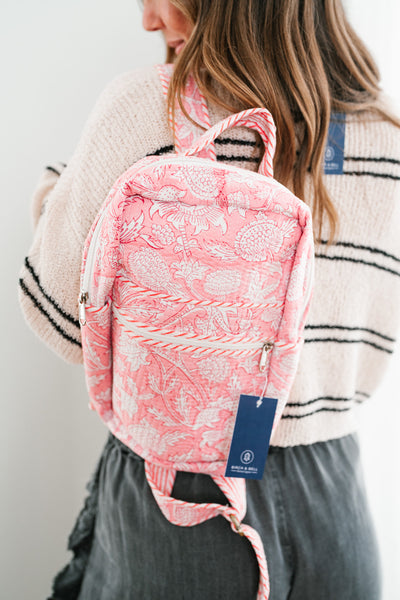 Lela Patchwork Mini Book Bag - Pink