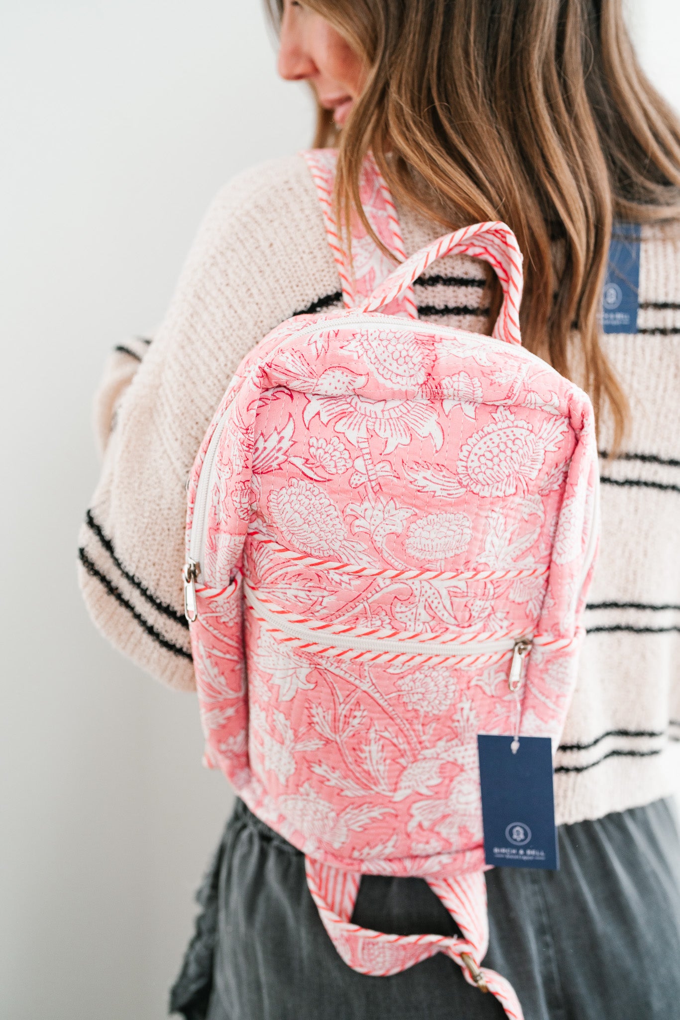 Lela Patchwork Mini Book Bag - Pink