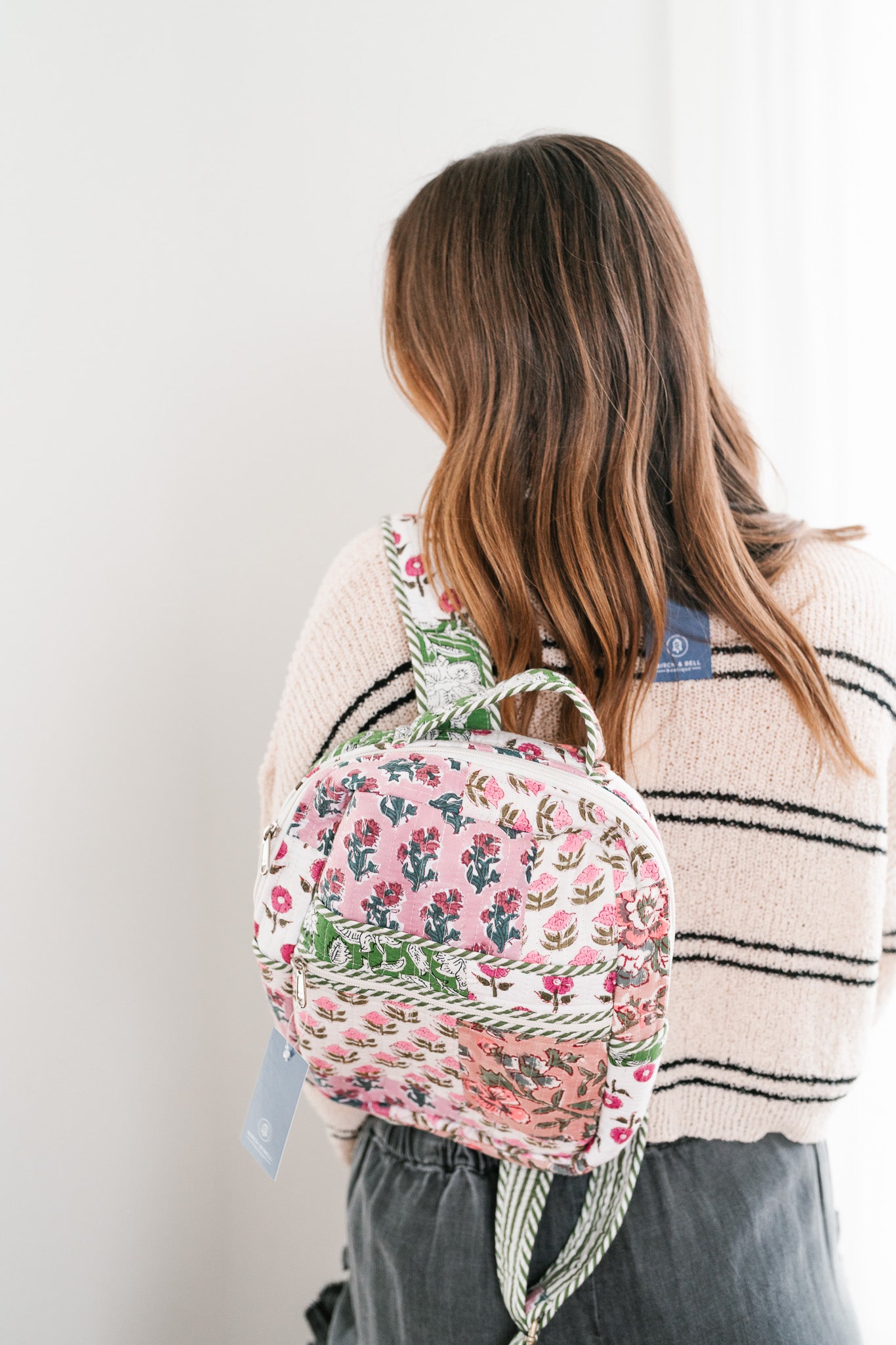 Cece Patchwork Mini Book Bag - Mauve