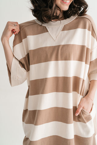 On The Go Striped Oversized Mini Dress