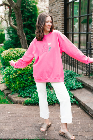 What A Friend We Have Oversized Crewneck - Pink
