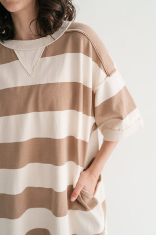 On The Go Striped Oversized Mini Dress