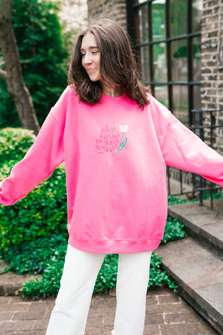 What A Friend We Have Oversized Crewneck - Pink