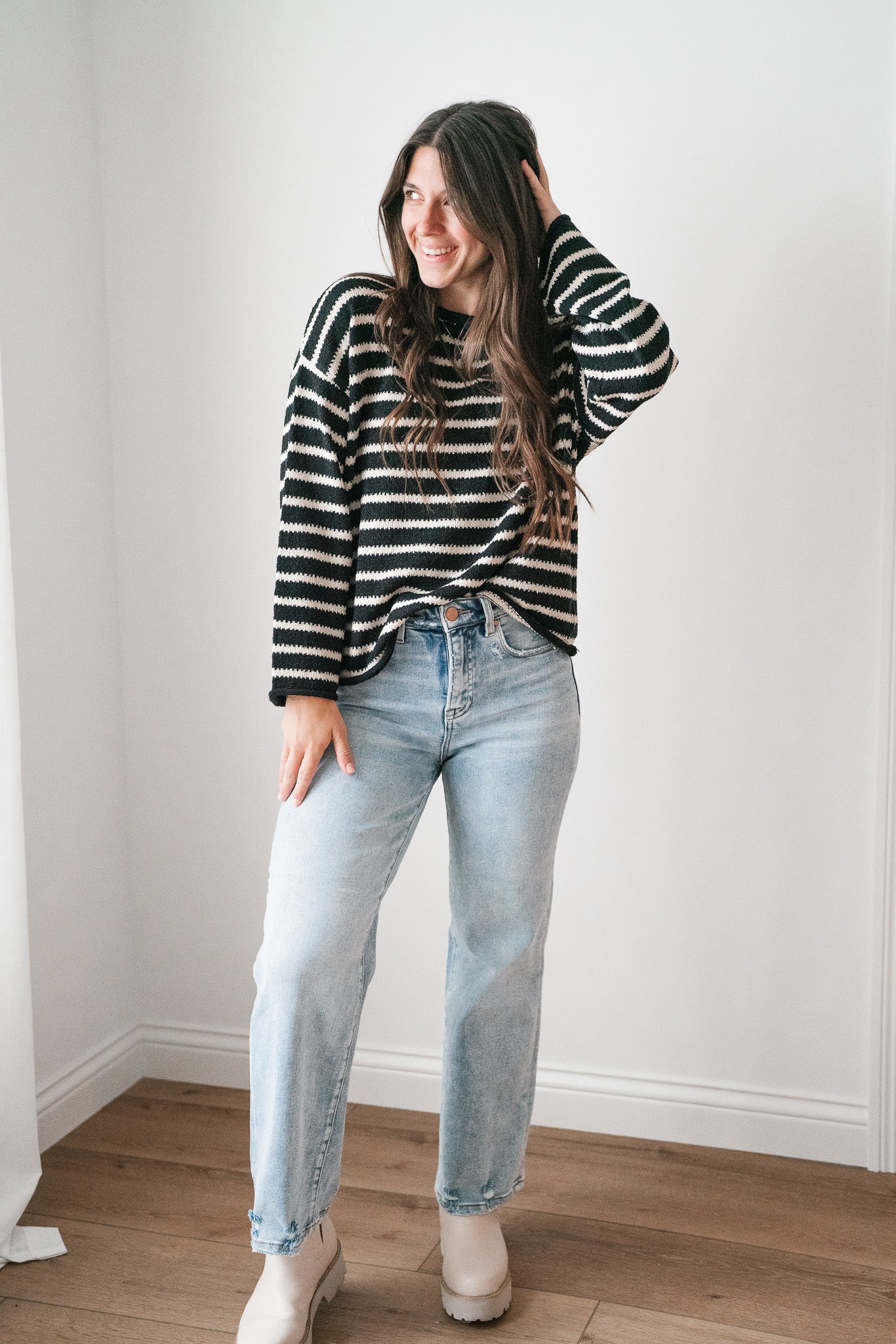 Right On Stripes Knit Sweater Top