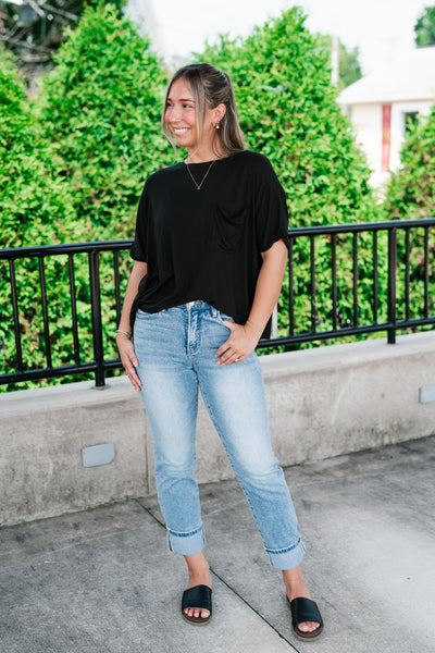 Simple Matter Pocket Front Tee - Black
