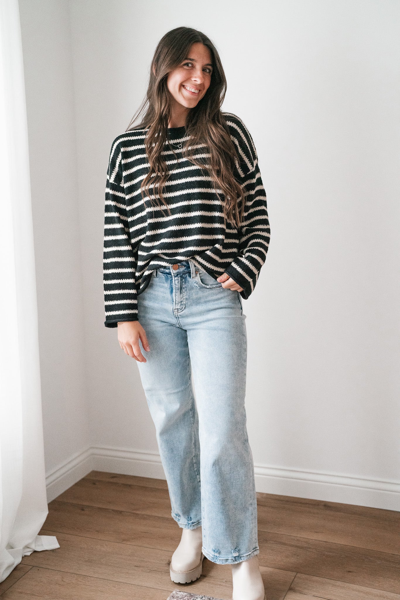 Right On Stripes Knit Sweater Top