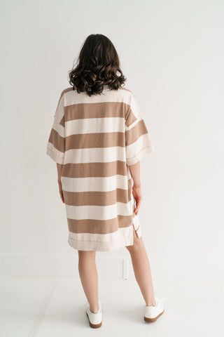 On The Go Striped Oversized Mini Dress