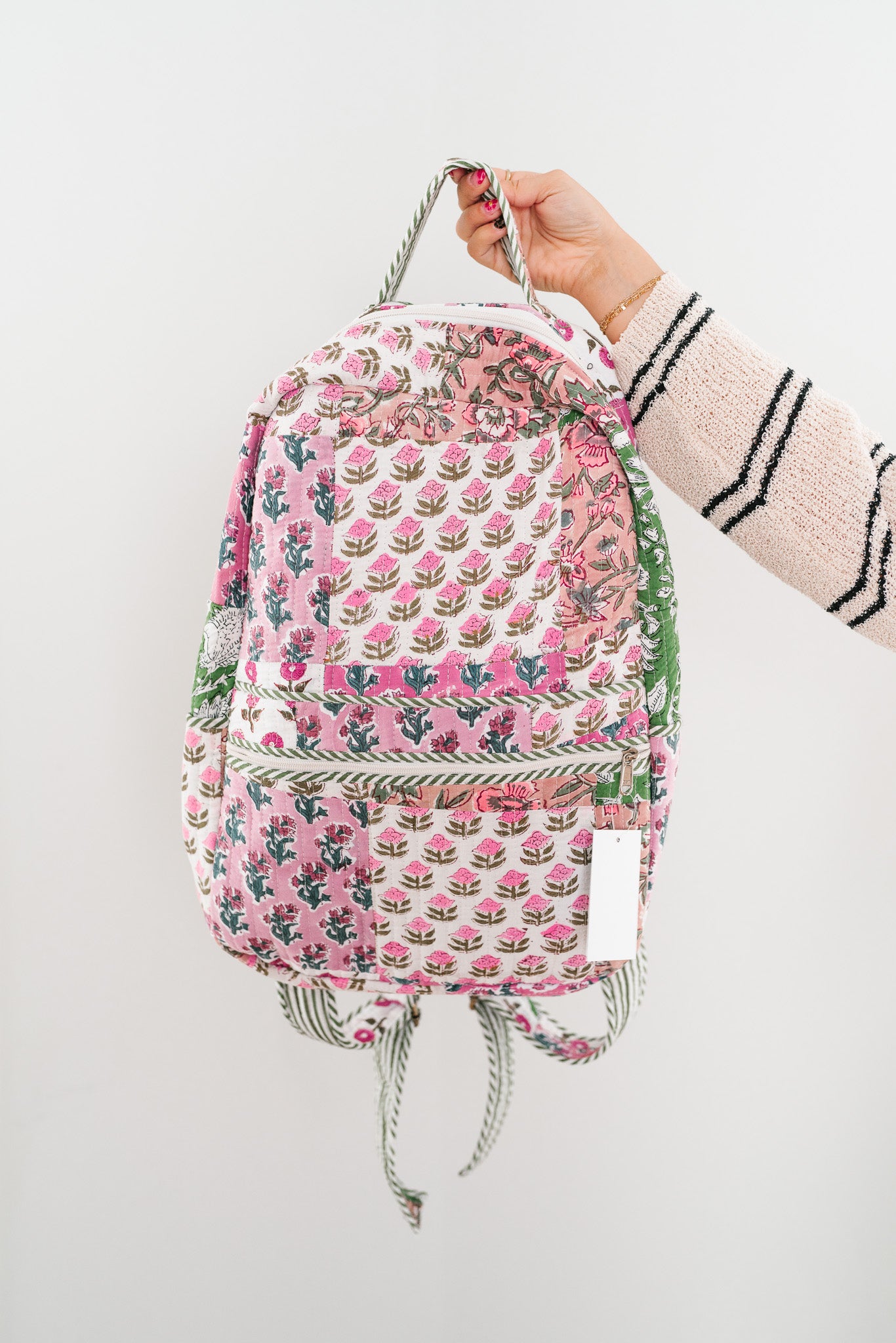 Nina Patchwork Book Bag - Mauve