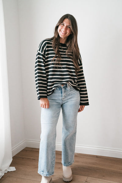 Right On Stripes Knit Sweater Top