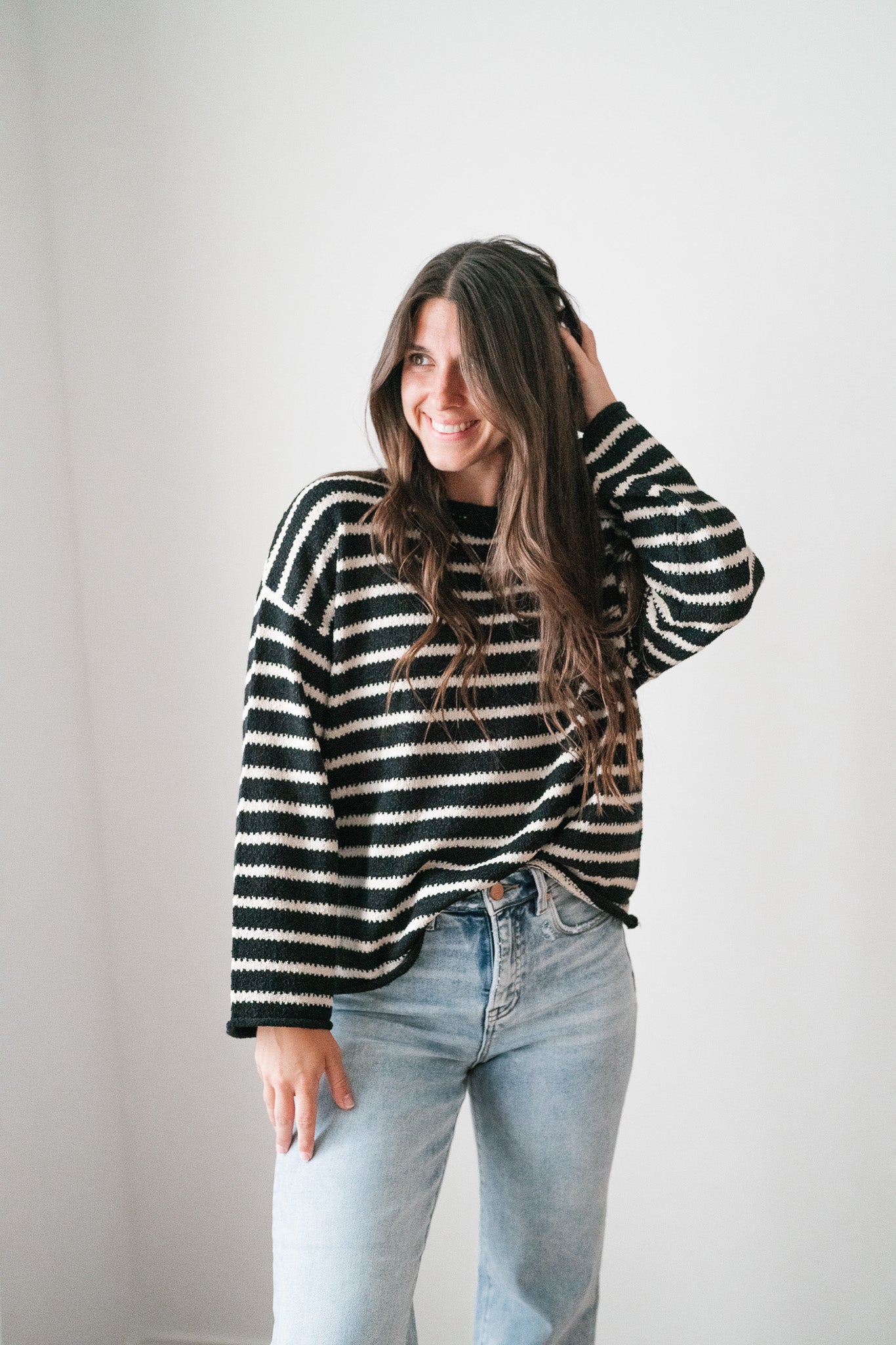 Right On Stripes Knit Sweater Top