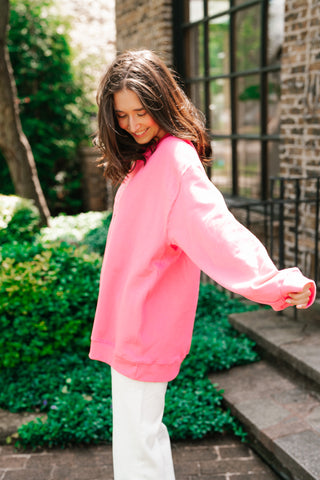 What A Friend We Have Oversized Crewneck - Pink