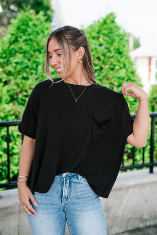 Simple Matter Pocket Front Tee - Black