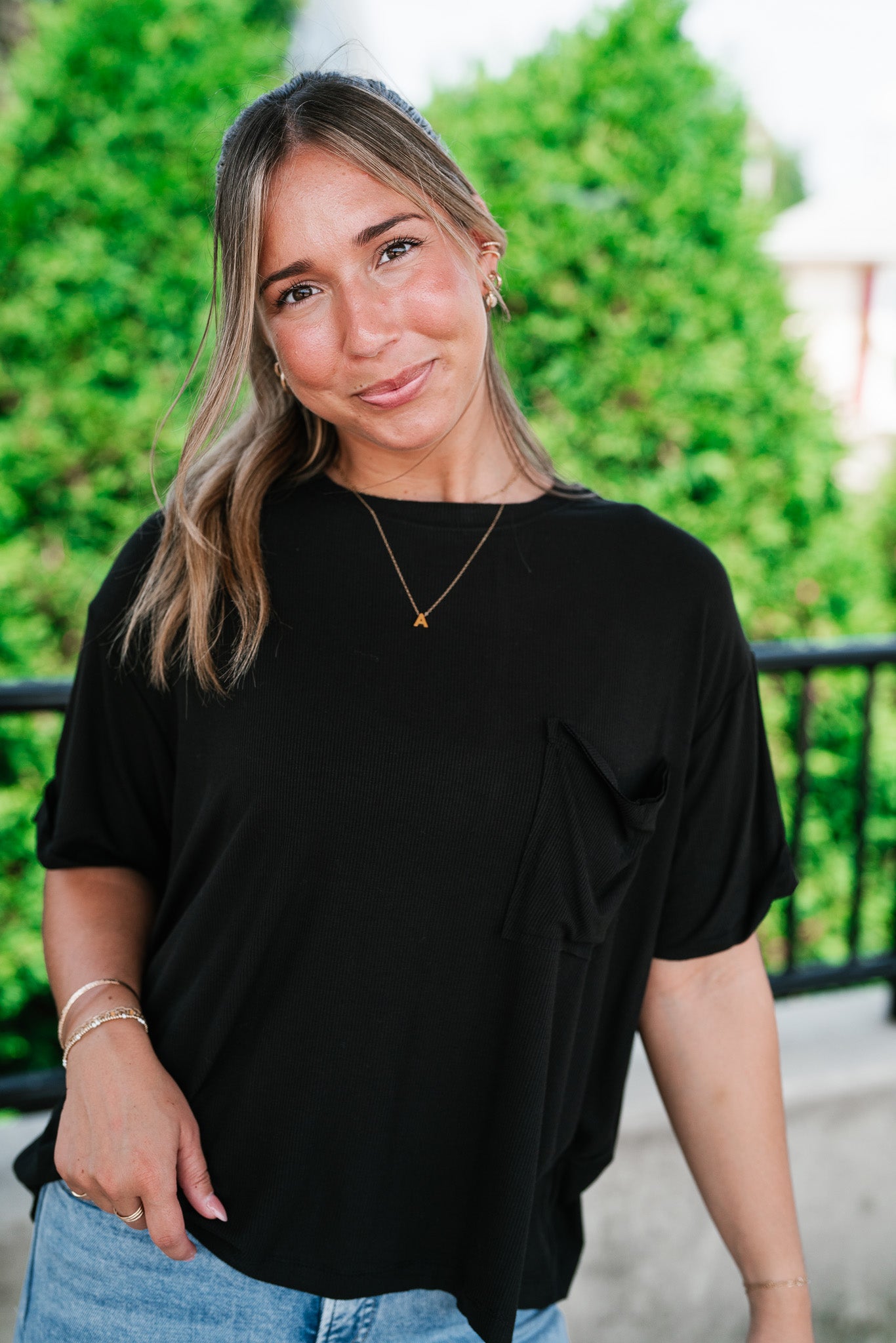 Simple Matter Pocket Front Tee - Black