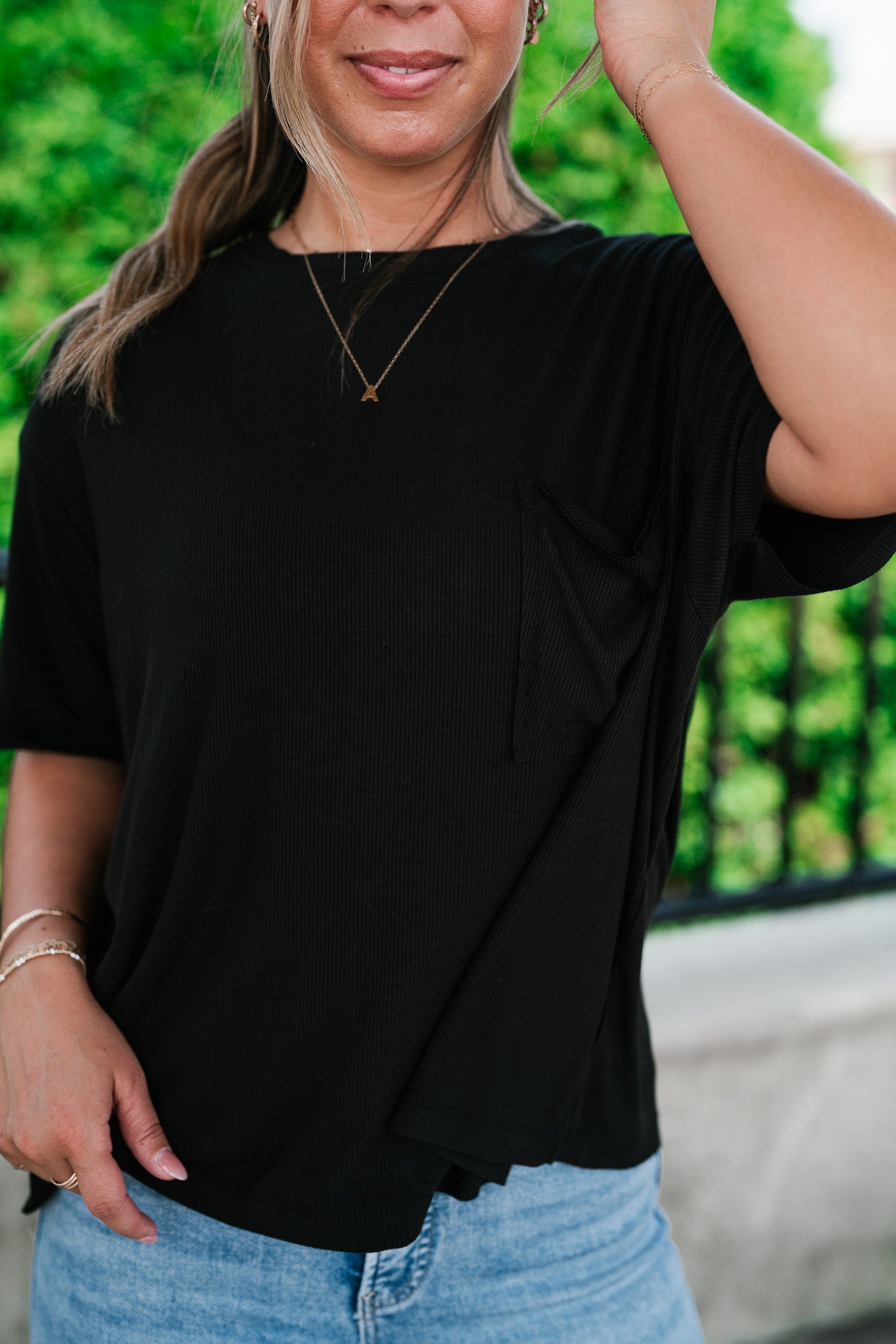 Simple Matter Pocket Front Tee - Black