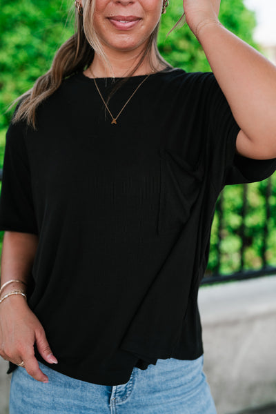 Simple Matter Pocket Front Tee - Black