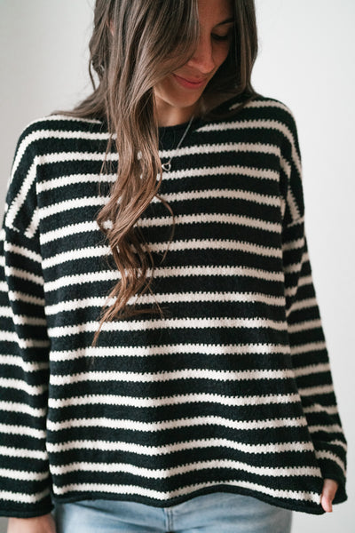 Right On Stripes Knit Sweater Top