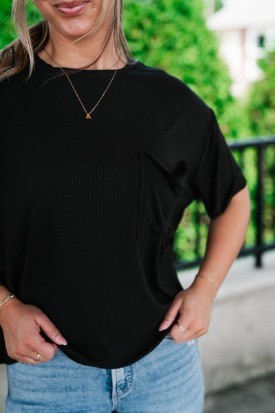 Simple Matter Pocket Front Tee - Black