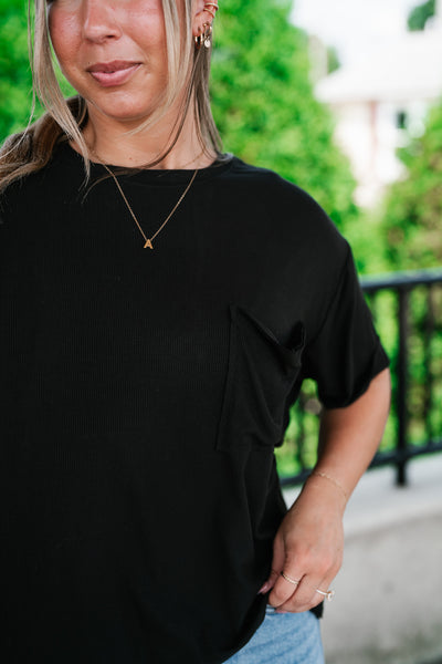 Simple Matter Pocket Front Tee - Black