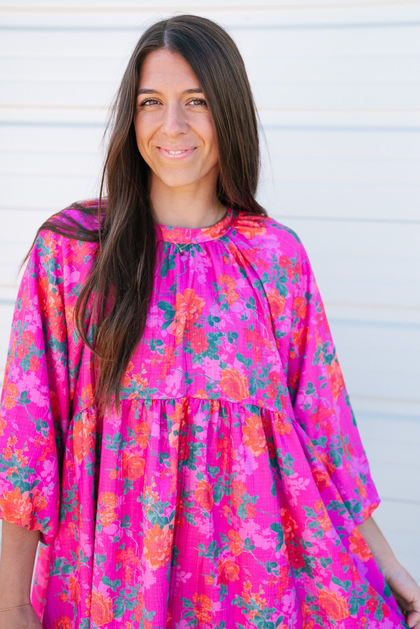 Fall Florals Balloon Sleeve Dress