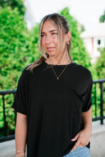 Simple Matter Pocket Front Tee - Black