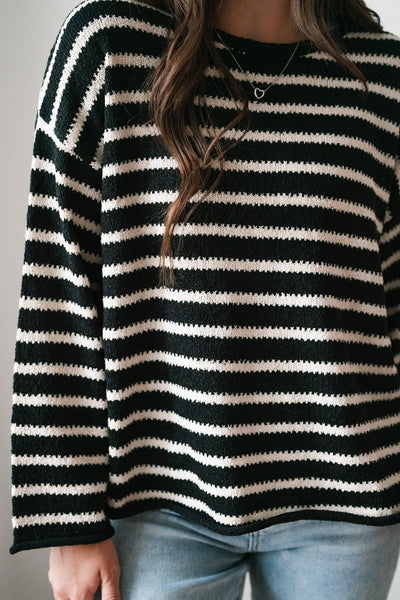 Right On Stripes Knit Sweater Top