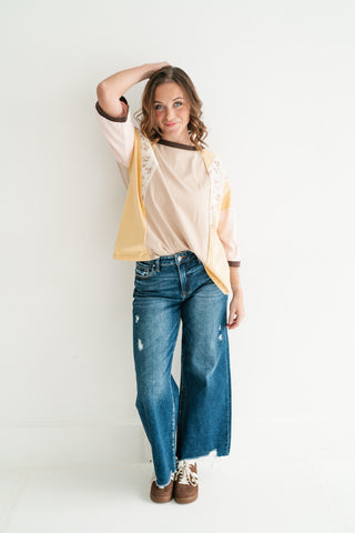 Sunlit Fields Patchwork Top