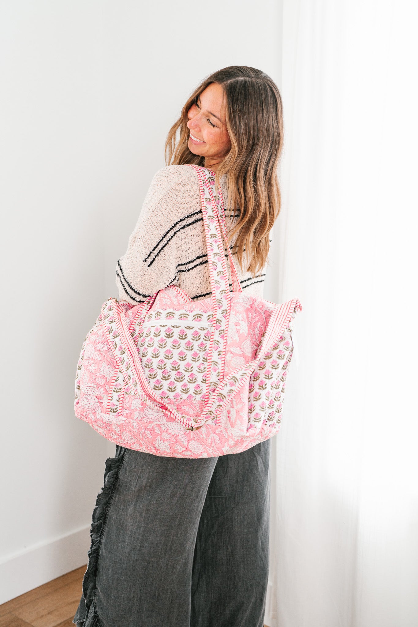 Emerson Patchwork Duffle Bag - Pink