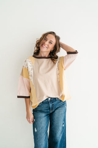 Sunlit Fields Patchwork Top