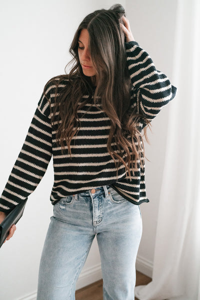 Right On Stripes Knit Sweater Top