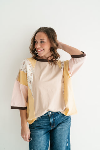Sunlit Fields Patchwork Top