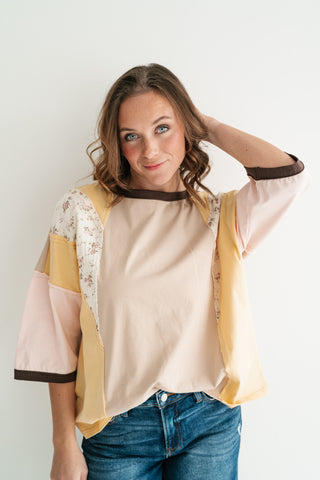 Sunlit Fields Patchwork Top