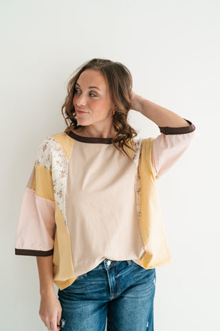 Sunlit Fields Patchwork Top