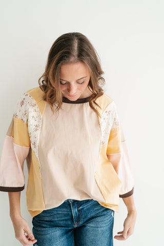 Sunlit Fields Patchwork Top