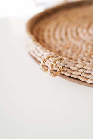 Gold Textured Twisted Hoop Earring