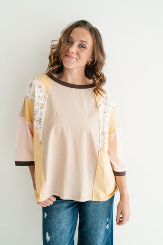 Sunlit Fields Patchwork Top
