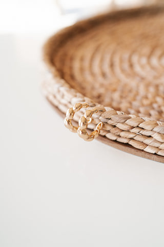 Gold Textured Twisted Hoop Earring