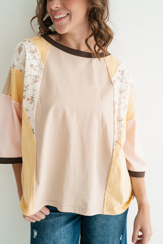 Sunlit Fields Patchwork Top