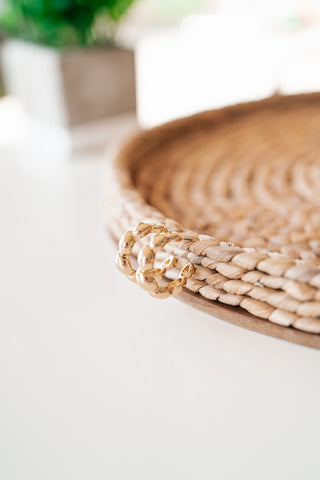 Gold Textured Twisted Hoop Earring