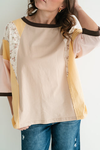 Sunlit Fields Patchwork Top